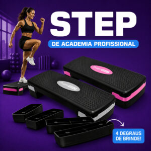 Step Academia 3 Níveis Treino Regulagem Altura Profissional até 150kg