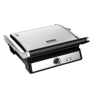 Super Grill e Sanduicheira Arno Ggra Inox com Abertura de 180º 1830W