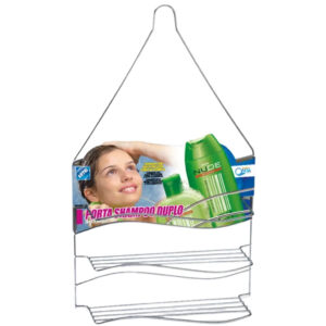 Suporte Porta Shampoo Duplo Para Pendurar Registro Em Aço Arthi