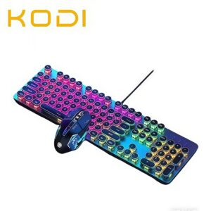 Teclado Mecânico Gamer Punk RGB Mouse Gamer 3200DPI Kit para Jogos e