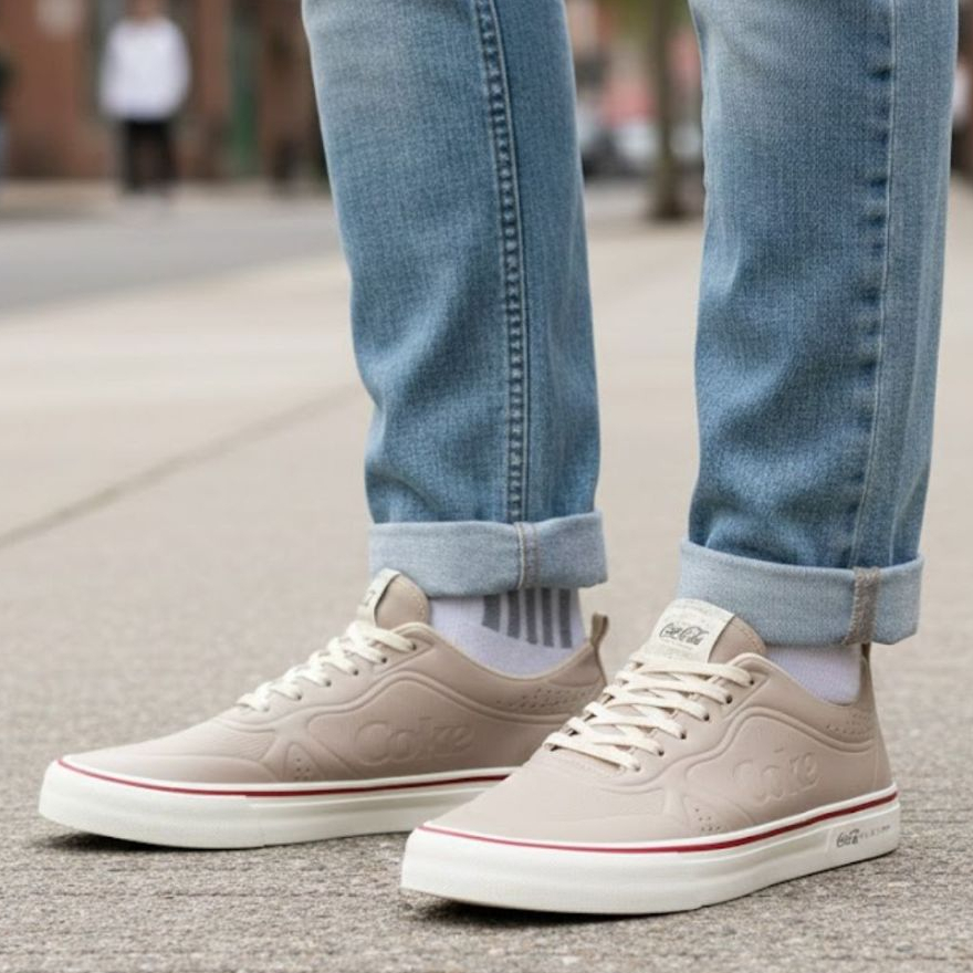 Tênis Coca Cola March Embossed Unissex Casual Elegante Confortável