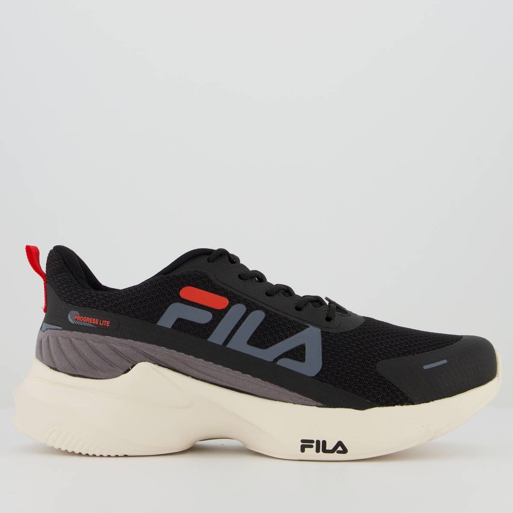 Tênis Fila Progress Lite Preto e Vermelho