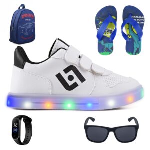 Tenis Infantil De Led Casual Escolar Sapatenis Meninos Calce Facil