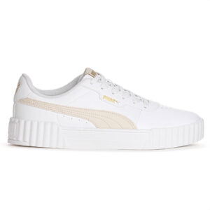 Tênis Puma Carina 3.0 Bdp Branco Creme e Dourado Feminino