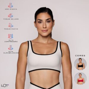 Top Poliamida Fitness Feminino Duas Cores Esportivo Academia Alta