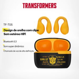 Transformers TF-T05 Fone de ouvido Bluetooth Não é fácil de cair