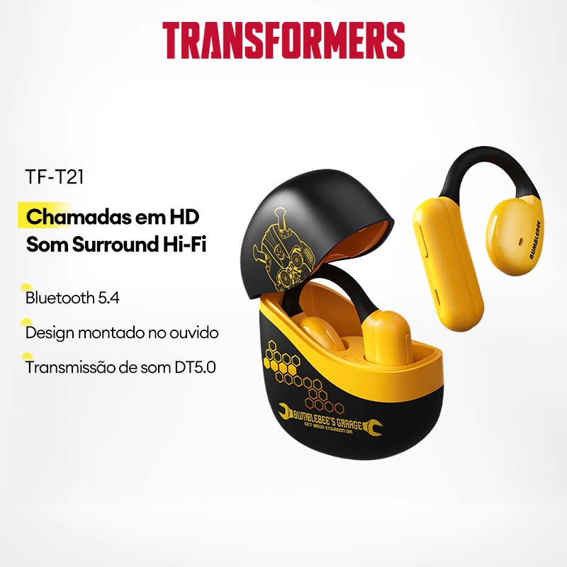 Transformers TF-T21 Fone de ouvido Bluetooth Controle de toque à
