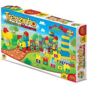 Trenzinho Alfabeto E Números 128 Peças Ggb Blocos DE Montar Brinquedo