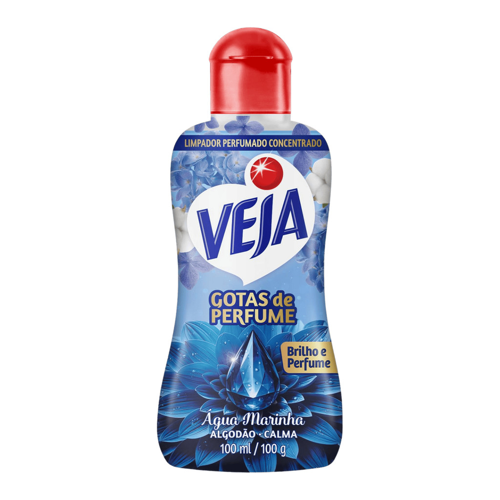 Veja Limpador Água Marinha Algodão Calma Gotas de Perfume Frasco 100ml