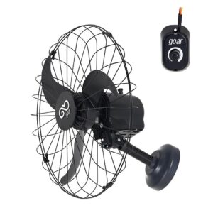 Ventilador de Parede 60cm Oscilante Preto com Grade Metálica