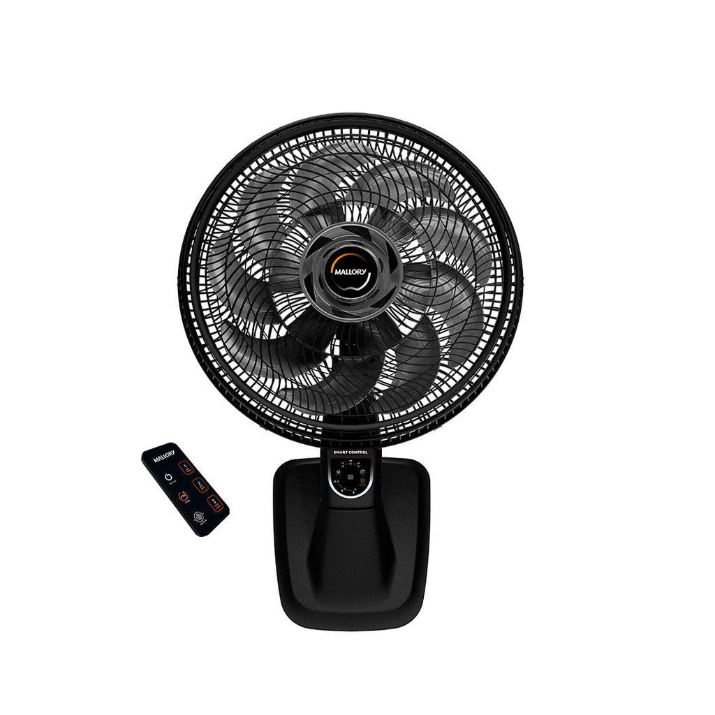 Ventilador de Parede com Controle Mallory 40Cm Smart Control Preto e