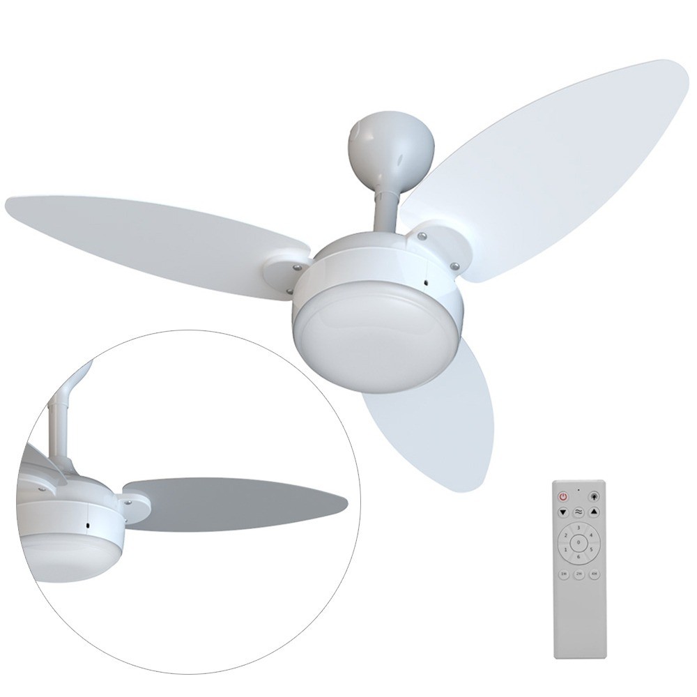 Ventilador de teto 3 pás Inverter dupla face branco cinza com