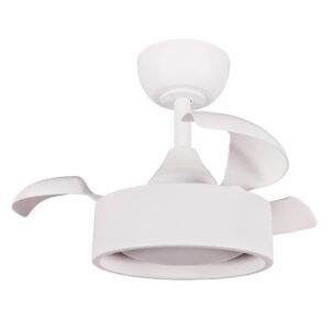 Ventilador De Teto Aliseu Retrátil Tulipa Branco Bivolt Com Controle
