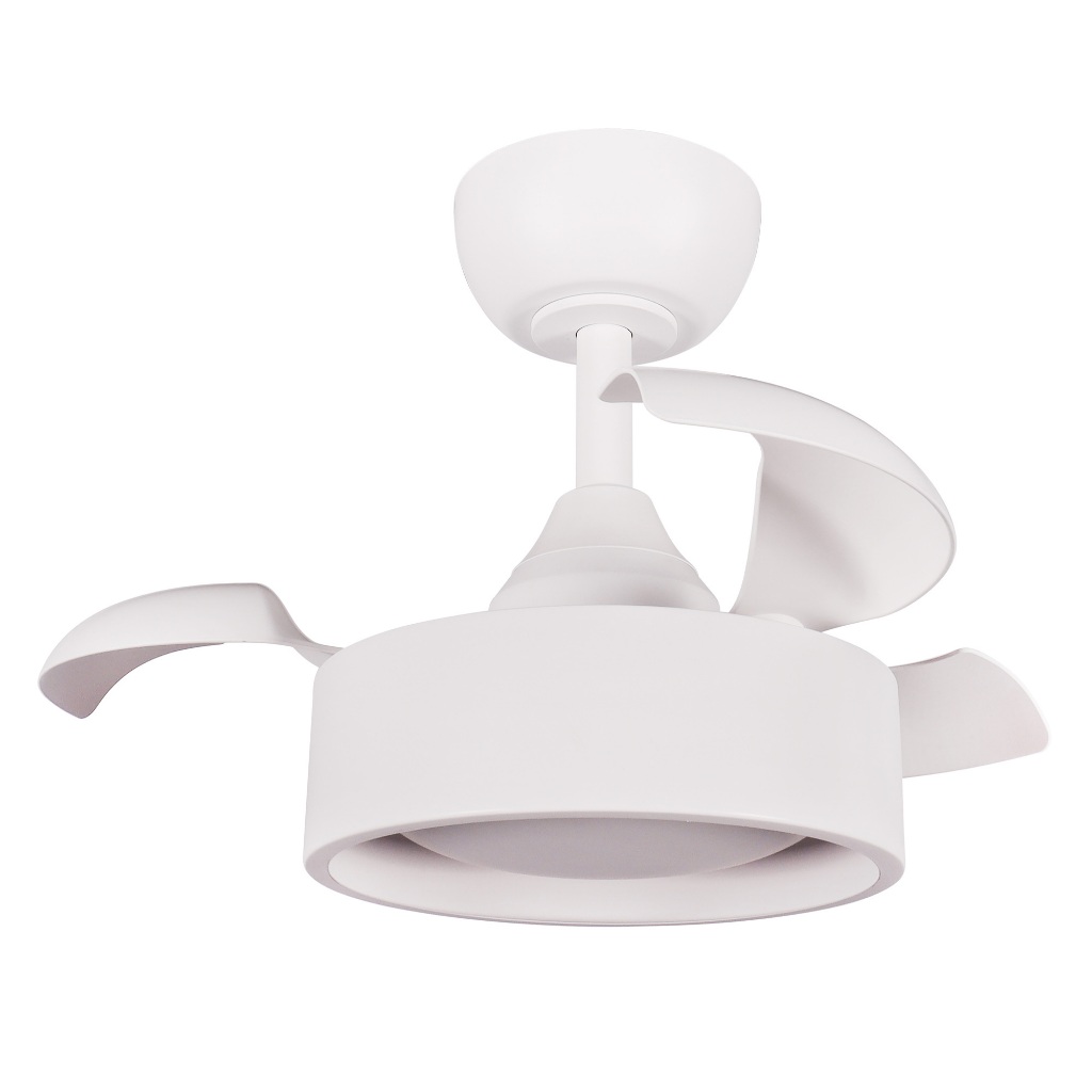 Ventilador De Teto Aliseu Retrátil Tulipa Branco Bivolt Com Controle