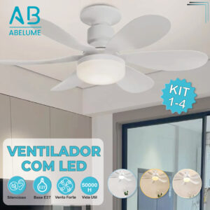 Ventilador de Teto Pro 80W ou 60W Super LED Lâmpada Controle Remoto