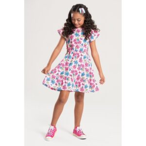 Vestido Feminino Infantil Campo De Flores