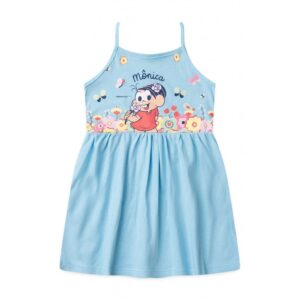Vestido Feminino Infantil Cheiro De Rosa Turma da Mônica
