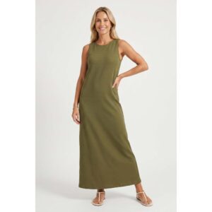 Vestido Feminino Longo Malha Tricô Marialícia Verde