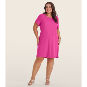 Vestido Feminino Plus Size Secret Glam Rosa