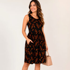 Vestido Feminino Soltinho Com Elastano E Bolsos Casual Premium