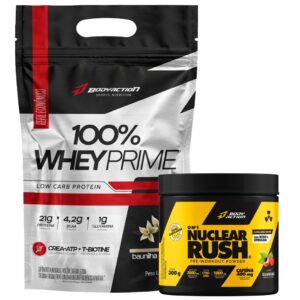 Whey Protein 100% Com Creatina 900g Pré Treino Nuclear Rush 300g